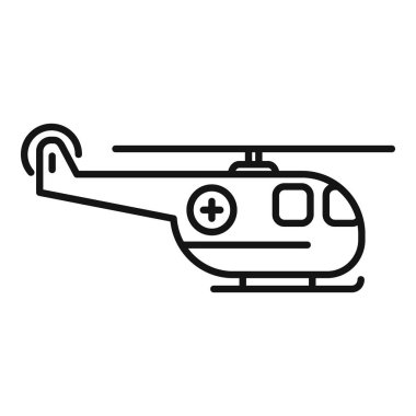 Ambulance emergency helicopter icon outline vector. Care clinic center. Well being patient clipart