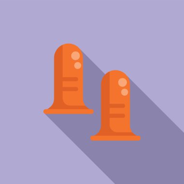 Kulak tıkacı simgesi düz vektör. Koruma ekipmanları. Köpük kapaklı kanal