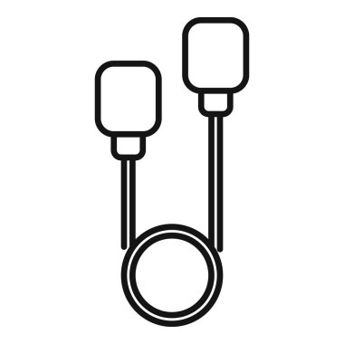 Köpük kapaklı koruma ikonu ana hat vektörü. Ekipman sesi. Kapak lastiği