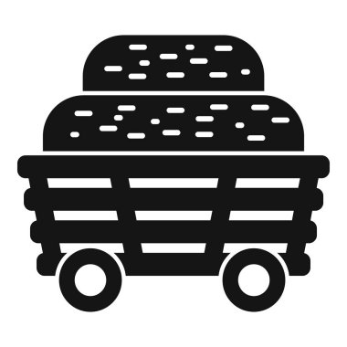 Araba saman balyası simgesi basit bir vektör. Yiyecek hasat etme tasarımı. Tarım organiği