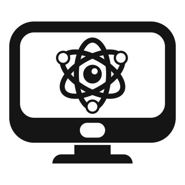 Bilim monitörü simgesi basit vektör. Genetik çalışma. Analiz testi hücresi