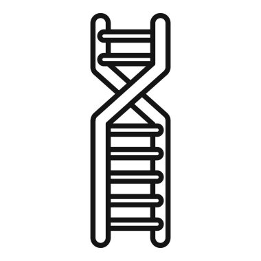 Genetik DNA araştırma ikonu ana hatları vektörü. Sağlık laboratuarı formülü. Element yalnız