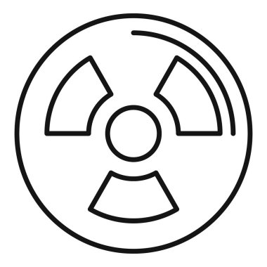 Atom bilimi ikonu ana hatları vektörü. Keşif araştırması. Mikroskop test ekipmanları