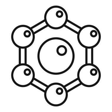 Molekül araştırma ikonu ana hatları vektörü. Genetik çalışma hattı. Su kalitesi