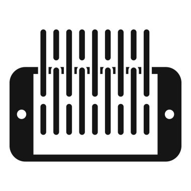 Akıllı telefon sanal tur ikonu basit vektör. Konser evi gösteriyor. Görüntüleri yürüt