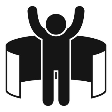 Mutlu sanal tur ikonu basit vektörü. Dijital sanatı kontrol et. Bulut yürüyüşü görüntüleri