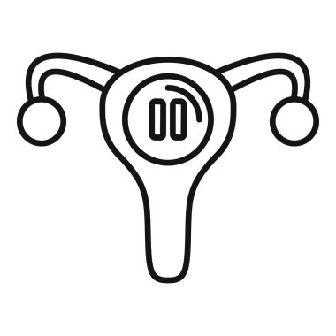 Menopoz ter ikonu ana hatları vektörü. Eş hayatı. Kadın yaş döngüsü doğurganlığı