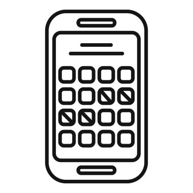 Menopoz telefon takvimi ikon ana hatları vektörü. Depresyon baş ağrısı. Vücudu salla