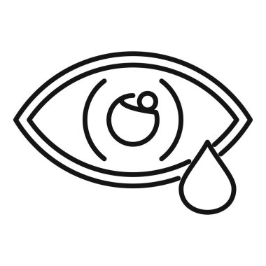 Göz damlası kadın ikon ana hatları vektörü. Menopoz sorunu. Zavallı kaskatı vücut.