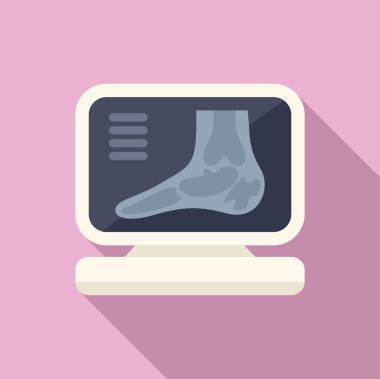 Röntgen görüntüsü ayak ikonu düz vektör. Hastane incelemesi. İşletim istemcisi toraksı