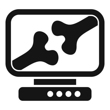 Klinik makine resim simgesi basit vektör. Röntgen incelemesi. Akciğer cerrahı.