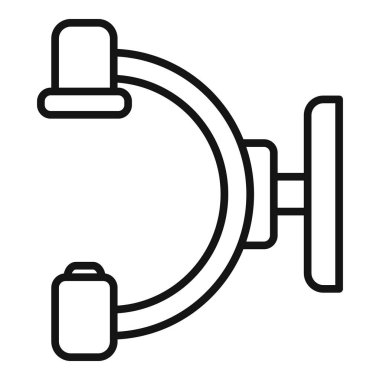 İnsan makine Xray simgesi ana hatları vektörü. Hastane incelemesi. Radyoloji Tiyatrosu