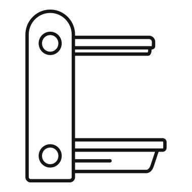 X-ray yatak ekipmanı ikonu ana hat vektörü. Klinik veterineri. Tiyatro çalışma istemcisi