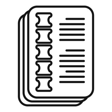 Omurga Xray resim simgesi ana hatları vektörü. Klinik makine insanı. Göğüs demeti