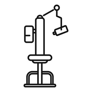 Hasta bakımı ikon ana hatları vektörü. İnsan makinesi. Hastane incelemesi
