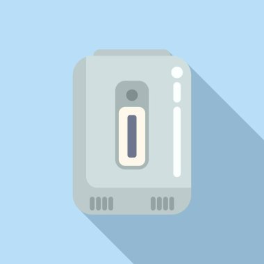 Tedavi oksijen yoğunlaştırıcı ikonu düz vektör. Sağlık görevlisi. Tıbbi yardım