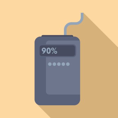 Dijital oksijen yoğunlaştırıcı ikonu düz vektör. İkametgah malzemeleri. Tıbbi yardım uzmanı