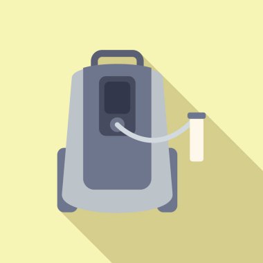 Solunum aygıtı simgesi düz vektör. Tıbbi burun yardımı. Orta akış aygıtı