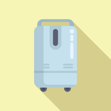 Mobil oksijen ikonu düz vektör. Terapi tedavisi. Hava kliniği aygıtı