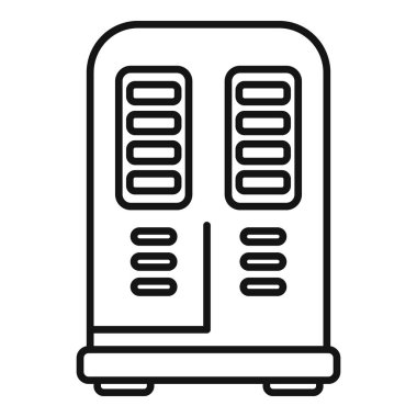 Hava yardımı hastalığı ikonu ana hat vektörü. Klinik cep telefonu yardımı. Oksijen yoğunlaştırıcı