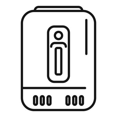 Tedavi oksijen yoğunlaştırıcı ikonu ana hat vektörü. Sağlık görevlisi. Tıbbi yardım