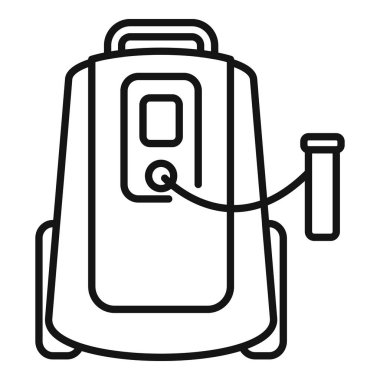 Solunum aygıtı simgesi ana hatları vektörü. Tıbbi burun yardımı. Orta akış aygıtı