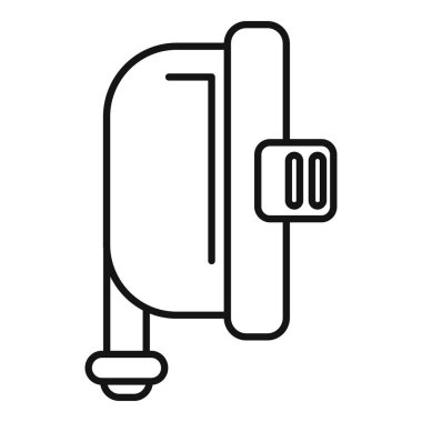 Burun maskesi ikonu ana hat vektörü. Oksijen yoğunlaştırıcı. Tüpün burun akışı