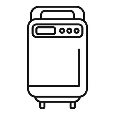 Tıbbi yardım ikonu ana hat vektörü. Merkezi burun bakımı. Aygıt formülü