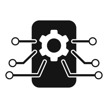 Cog genel görünüm simgesi basit vektör. Hafıza ikili makine. Çarkçı teknolojisi deposu