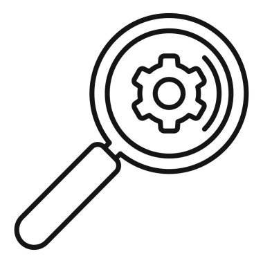 Arama dişlisi simgesi ana hat vektörü. Sim pil. Rastgele erişim kaynağı