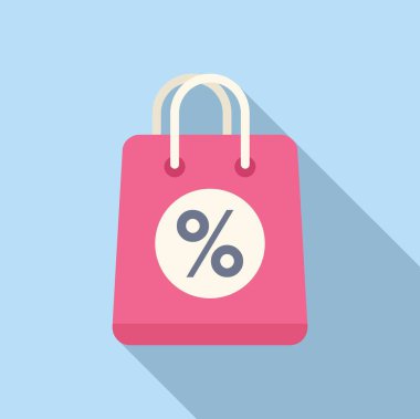 Satış kağıdı ikonu düz vektör. Promosyon etiketi dükkanı. Sıcak tatil