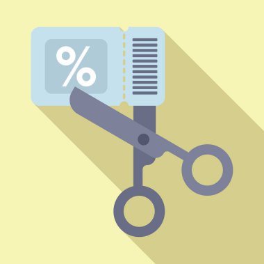 Kupon satış ikonu düz vektörünü kes. Paket tanıtım teklifi. Takvim özel oranı