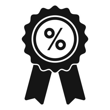 Amblem tanıtım kodu simgesi basit vektör. Azaltma kodu. Mağaza alışverişi