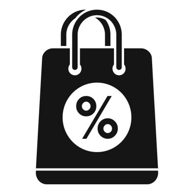 Kese kağıdı ikonu basit bir vektör. Promosyon etiketi dükkanı. Sıcak tatil