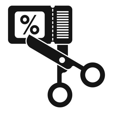 Kupon satış simgesini kes basit vektör. Paket tanıtım teklifi. Takvim özel oranı