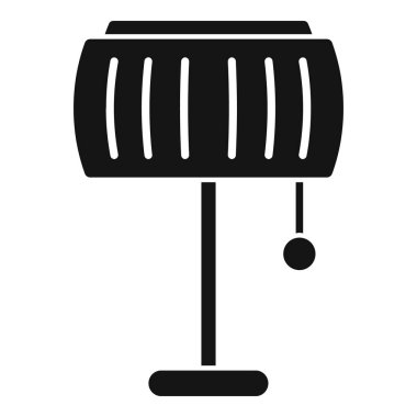 Gümüş meşale simgesi basit vektör. Minimalist dekor. Öndeki ışığı aydınlat