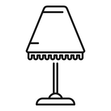 Spotlight torcher ikon ana hatları vektörü. Dekor standını gevşet. Modern ev uzun