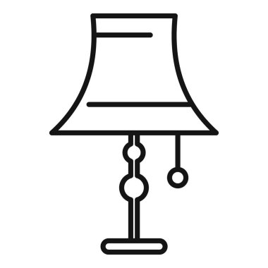 Abajur meşale simgesi ana hat vektörü. Dekor gevşemiş. Duvar armatürü markası