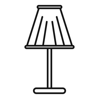 Sabit lamba ikonu ana hat vektörü. İç oda mobilyaları. Modern ev ışığı