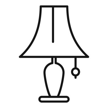 Oda kundakçısı ikon ana hatları vektörü. Dekorasyon ışığı. Lider oda tasarımı