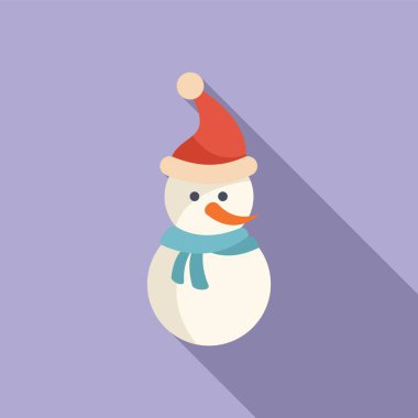 Havuç küçük kardan adam ikonu düz vektör. Duygusallar. Mutlu yıllar.