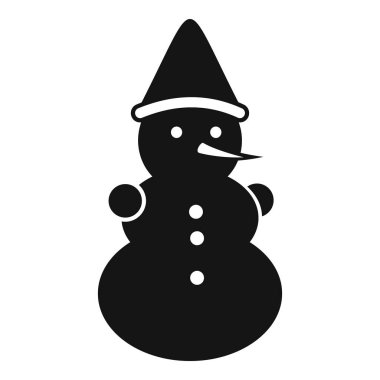 Kış Kardan Adam simgesi basit bir vektör. Çocuk çıkartması. Yeni yıl eğlence paketi