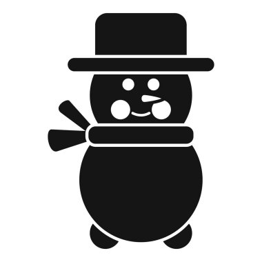 Mutlu Kardan Adam ikonu basit vektörü. Duygusal, sevimli bir figür. Mutlu yıllar.