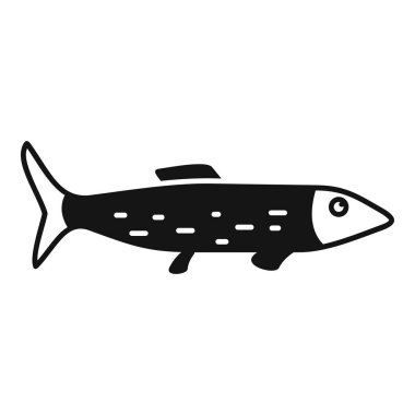 Buz gölü balık ikonu basit bir vektör. Kışın balık. Açık hava tatili sporu