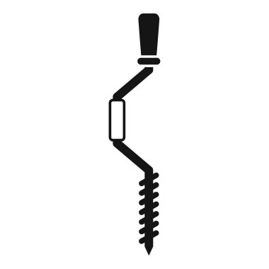 Buz balıkçısı matkap simgesi basit bir vektör. Spor aktivitesi. Soğuk tatil