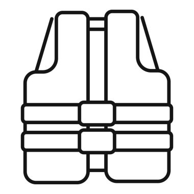 Buz balıkçılığı yeleği ikon ana hatları vektörü. Kutup aktivitesi. Açık hava sezonu