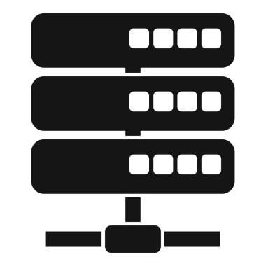 Sunucu veri destek simgesi basit vektörü. Disk deposu. Mikro hareketli odak