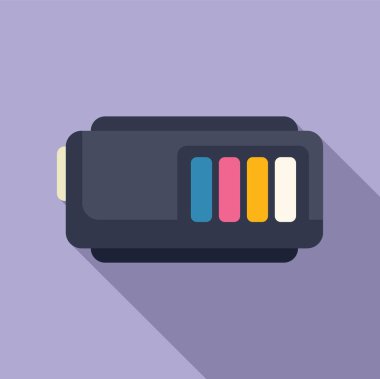 Tam kartuş doldurma simgesi düz vektör. Eko tasarım yapabilir. Değişim ısınmasını sil