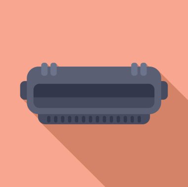 Lazer kartuş simgesi düz vektör. Bilgisayar aygıtı. Makine aygıtı kutusu