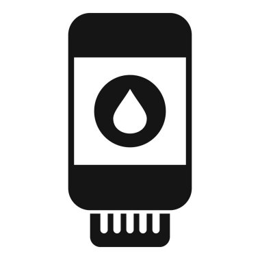 Simge dolduran mürekkep şişesi basit bir vektör. Gadget işareti resmi. Çöp kutusu geri dönüşümü